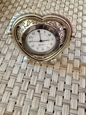 Brighton Heartbeat In Time Clock
 Home Collection. Heart-Shaped Gold Table Clock